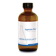 Biotics Research Aqueous Zinc bottle shown for convenient daily immune support