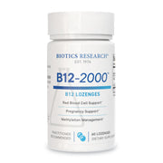 Biotics Research B12-2000 lozenge in berry flavor for easy daily supplementation.