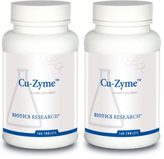 BIOTICS RESEARCH CuZyme bottle label highlights brand quality for daily use
