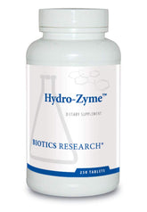 BIOTICS RESEARCH Hydro Zyme bottle shows digestive enzyme support for meals.
