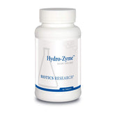 Biotics Research Hydro-Zyme bottle highlighting ingredients for digestion support.