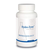 Biotics Research Hydro-Zyme bottle highlighting ingredients for digestion support.
