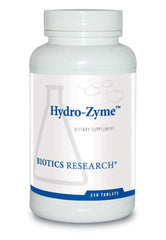 BIOTICS RESEARCH Hydro Zyme bottle shows digestive enzyme support for meals.