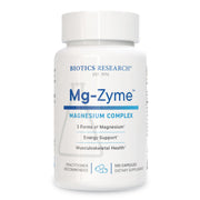 Biotics Research Mg-Zyme bottle front showing high-absorption capsules.
