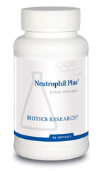 Biotics Research Neutrophil Plus bottle shown for immune support capsules