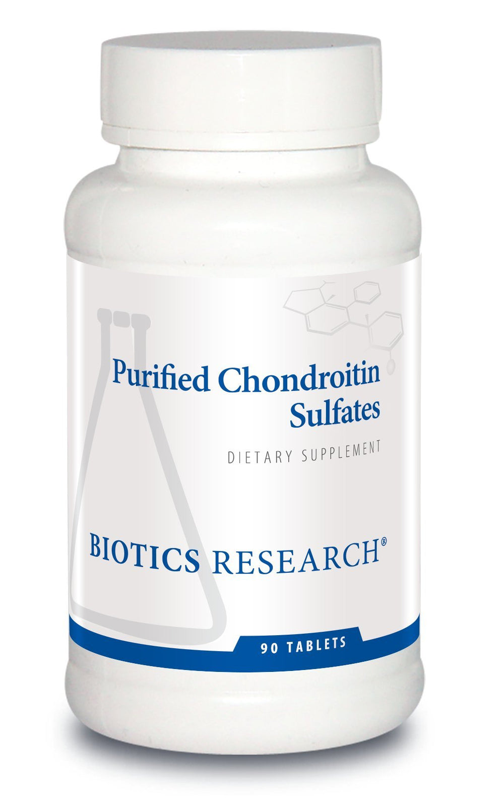 Biotics Research Purified Chondroitin Sulfates bottle front supports daily joint comfort