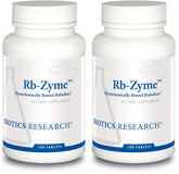 Biotics Research RB Zyme bottle front view highlighting tablets for glandular support