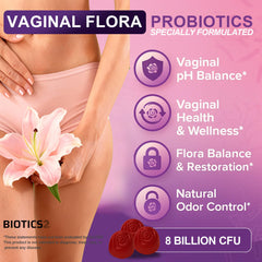 Biotics2 Flora12 gummies strawberry close-up emphasizes flavor and freshness