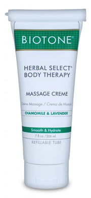 Biotone Herbal Select Massage Creme with pump for easy, mess-free full-body massage glide