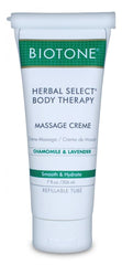 Biotone Herbal Select Massage Creme with pump for easy, mess-free full-body massage glide