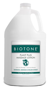 BIOTONE Plant Plus Lotion bottle pour offers a smooth glide for a soothing massage.