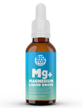 BIOTOPLEVEL Magnesium Liquid Drops shown under the tongue for fast absorption.