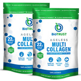 BioTrust Ageless Multi Collagen powder tub front for daily wellness support.