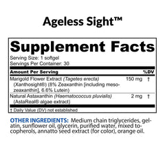 BioTrust Ageless Sight macular carotenoids in 10-2-10 ratio for eye health