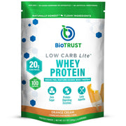 BioTrust Low Carb Lite orange cream bottle for quick shakes and taste