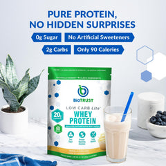 BioTrust Low Carb Lite vanilla cupcake dry powder scoop measuring 20 g protein
