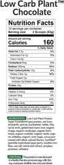 BioTrust Low Carb Plant chocolate scoop beside powder for quick protein.