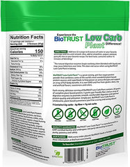 BioTrust Low Carb Plant creamy texture swirl demonstrates a smooth, gum-free mix.