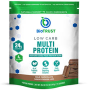 BioTrust Low Carb Protein Powder chocolate tub for high-protein shakes.