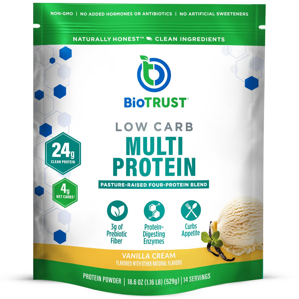 BioTrust Low Carb Protein Powder Vanilla bottle for convenient protein source