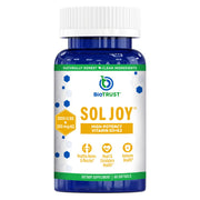 BioTrust Sol Joy packaging shows high-potency D3 K2 softgels for daily use