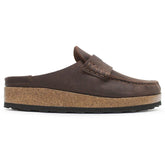 Birkenstock Naples G Habana Oil sandal top view highlighting premium leather and classic comfort