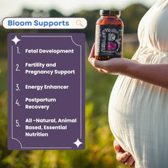 Birthright Bloom Prenatal glass bottle aligns with clean-label wellness rituals.
