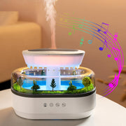 Biupky Raindrop Humidifier front view with soft LED glow for a calming bedroom.