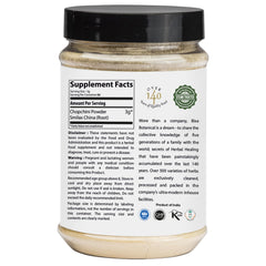 bixa BOTANICAL Chopchini root powder packaging with label, reflecting pure, steam-treated quality.