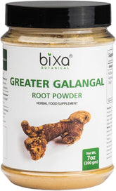 bixa BOTANICAL Greater Galangal Powder bottle enhances soups with warm aroma