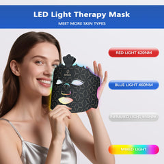 Bixtoor blue light mask in use to help mild acne
