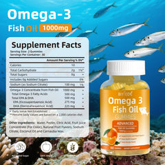 BIYODE Omega-3 gummies close-up highlighting flavor-free taste.
