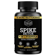 Black Forest Spike Detox bottle highlighting nattokinase potency for wellness support.