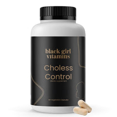 Black Girl Vitamins Choless bottle front view highlighting heart health support.