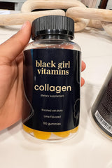 Black Girl Vitamins collagen gummies daily routine with two gummies, gluten-free and dairy-free.