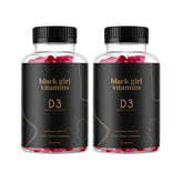Black Girl Vitamins D3 Gummies bottle front highlighting immune support and bone health