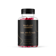 Black Girl Vitamins gummies bottle with passion fruit flavor for daily support.