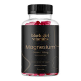 Black Girl Vitamins magnesium gummies bottle front with mixed berry flavor for daily wellness.