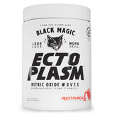 Black Magic Ecto Plasm jar front view highlighting non-stimulant pump support.