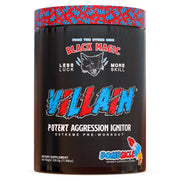 Black Magic Villain high-stim pre-workout Bombsicle tub boosts focus and energy.