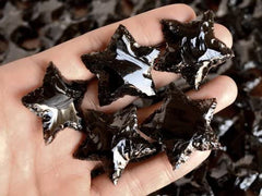 Black Obsidian Stars pack of five for grids, terrariums, and pendants.