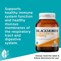 Detail of the Blackmores Cod Liver Oil label showing vitamins A and D.