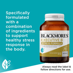 Blackmores Executive B 160 tablets daily routine image conveys convenient supplementation for energy.