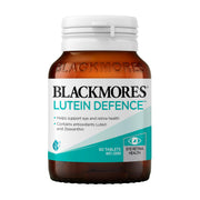 Blackmores Lutein Defence bottle front promotes macula support and eye health.