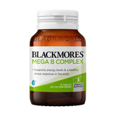 Blackmores Mega B Complex bottle close-up showing high-potency B vitamins
