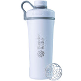 BlenderBottle Radian cap shown; leakproof twist-on design for secure sipping.