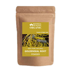 Blessfull Healing goldenseal root powder in a jar for natural blends.