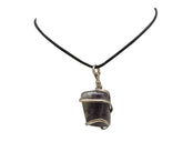 Blessfull Healing serpentine stone wire wrap necklace showcases a unique natural crystal for subtle style