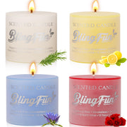 Blingfun 4pcs flower candle pack brightens any room with a warm, inviting glow.