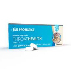 BLIS ThroatHealth vanilla lozenges pack for easy daily throat support
